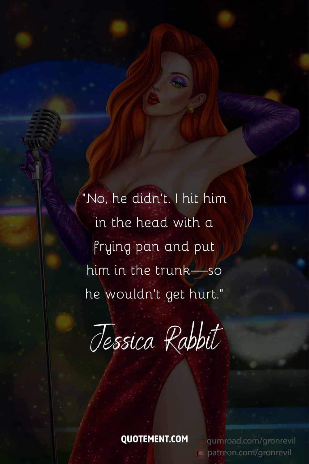 Jessica Rabbit illustration representing Jessica Rabbit movie line
