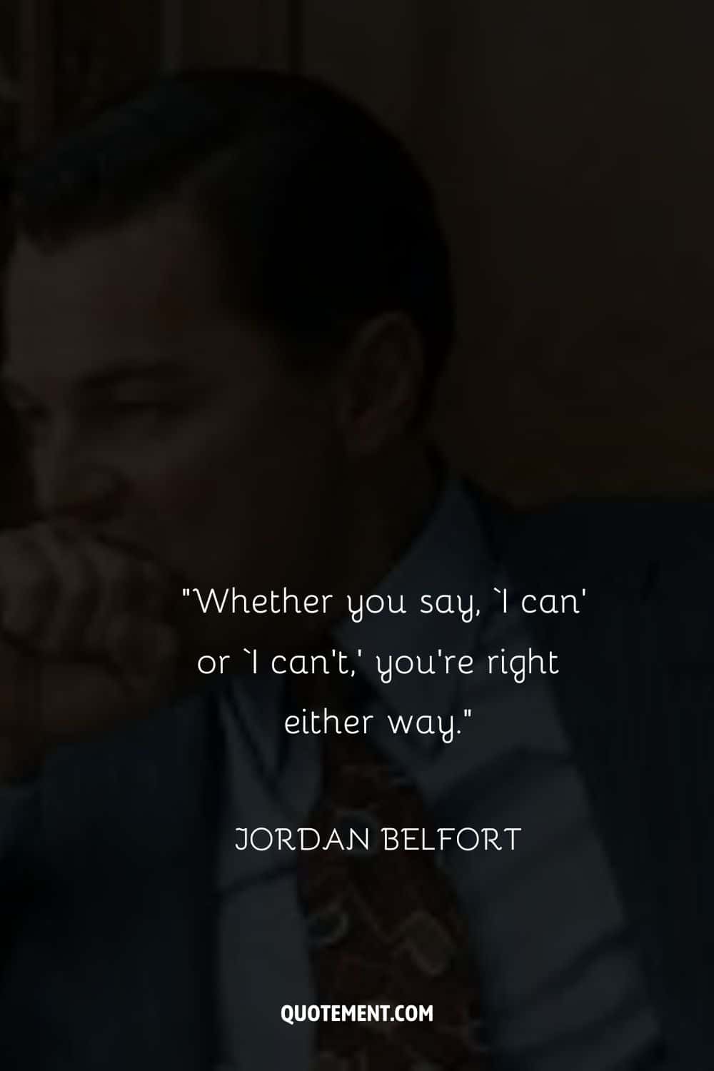 Leonardo DiCaprio's intense portrayal representing quote from wolf of wall street
