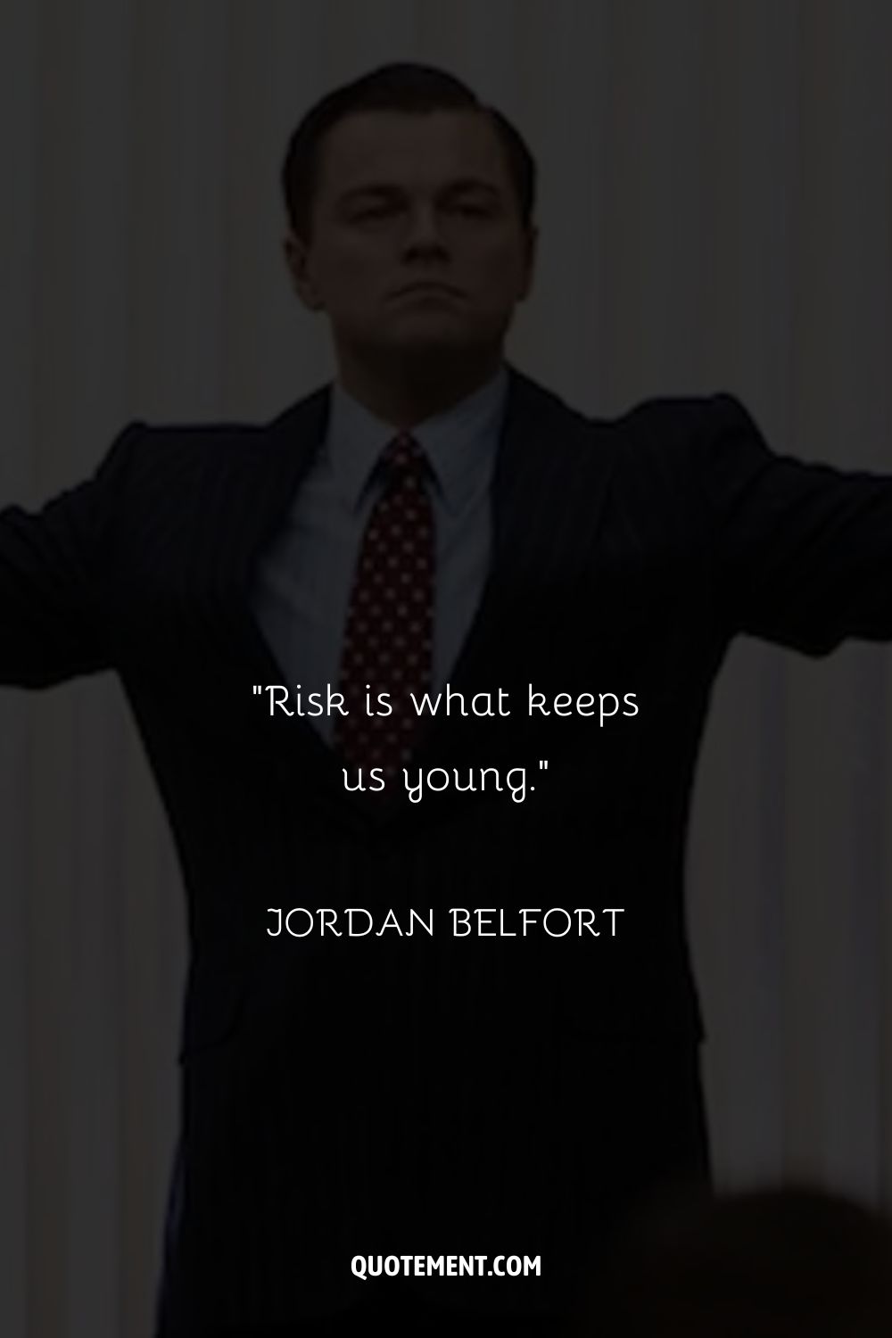 Leonardo DiCaprio's magnetic presence representing wolf of wall street sales quote
