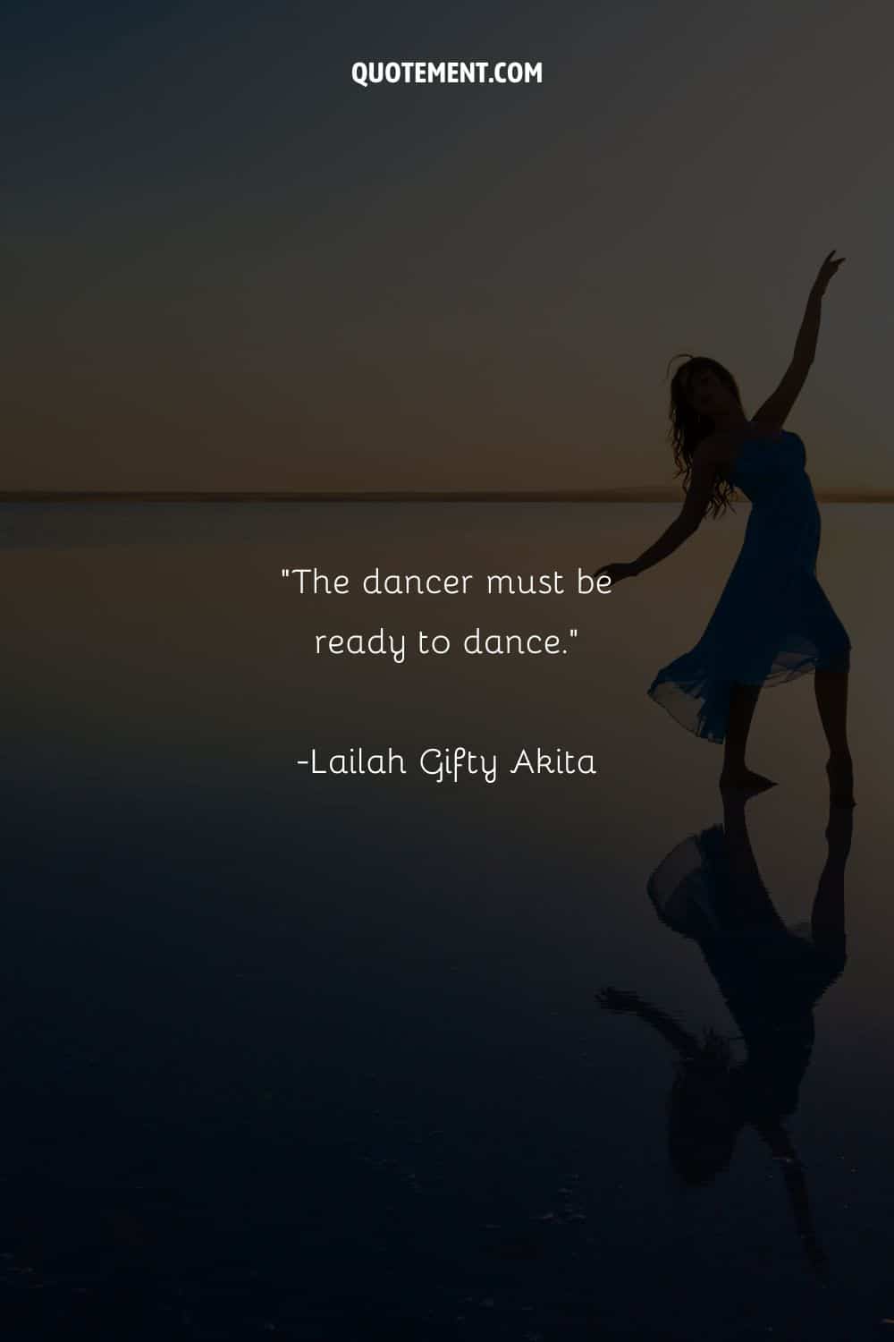 a beautiful woman dancing representing dance inspirational quote