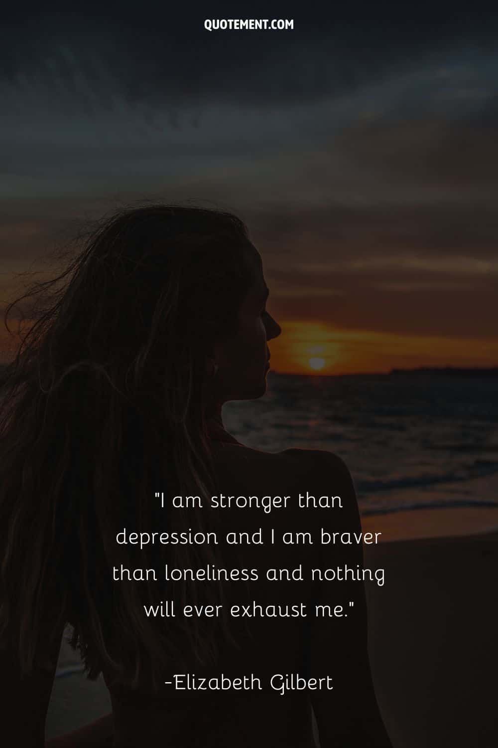 a blonde at the beach representing braver than loneliness quote
