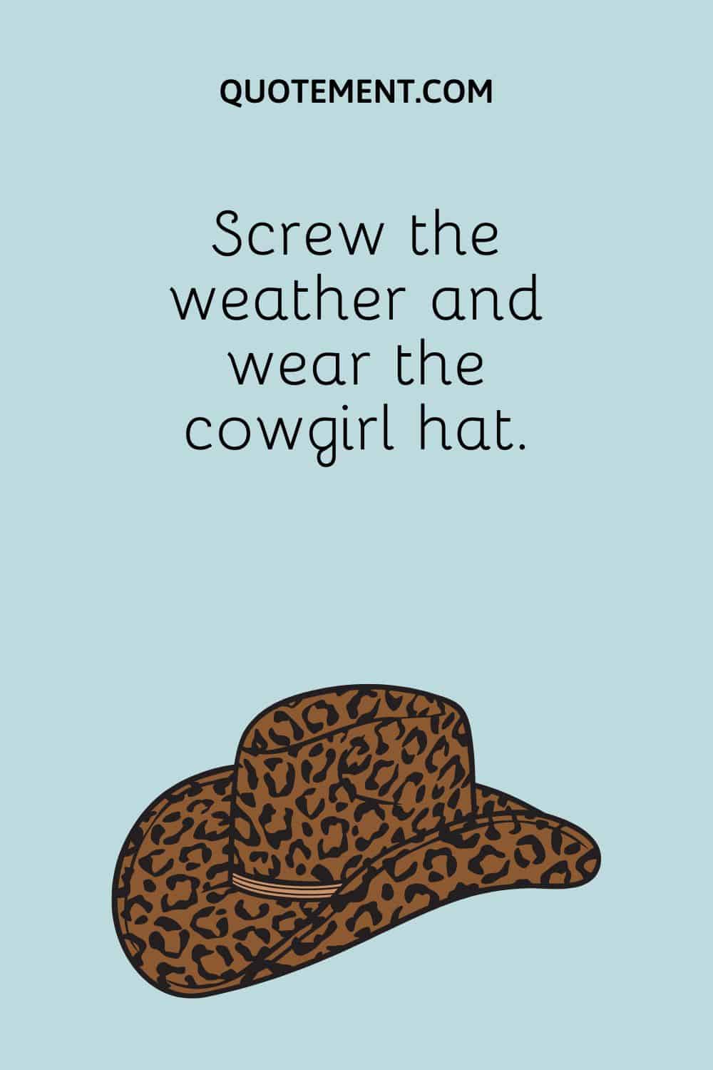 a brown leopard-printed cowgirl hat
