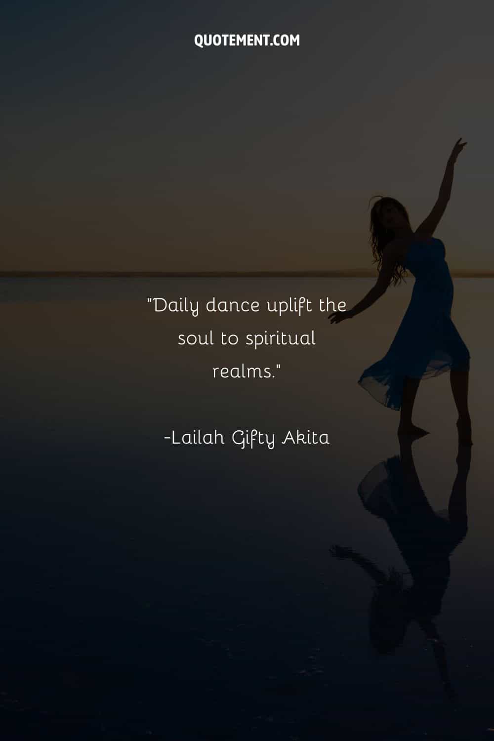 a dancer dancing on the shore representing inspirational quote for dancers