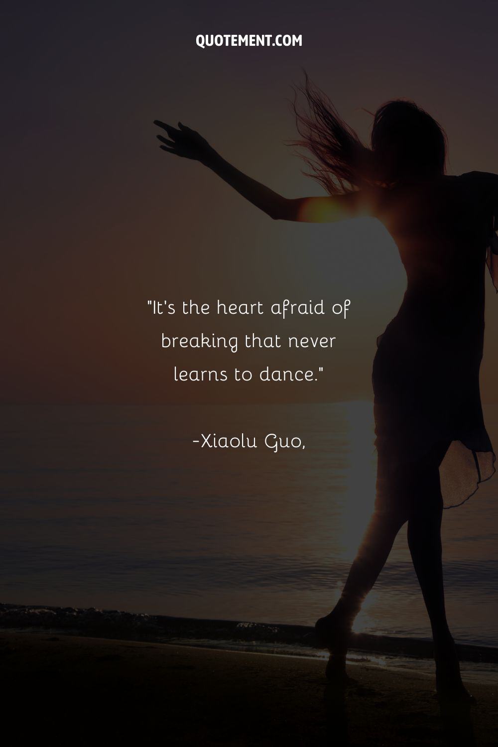 a girl dancing in front of a sunset representing famous quote about dancers