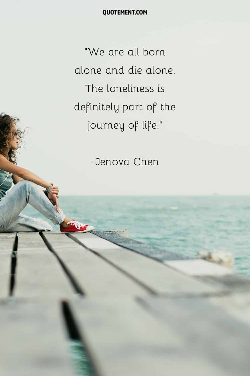 a girl enjoying her time on the beach representing uplifting quote for being alone
