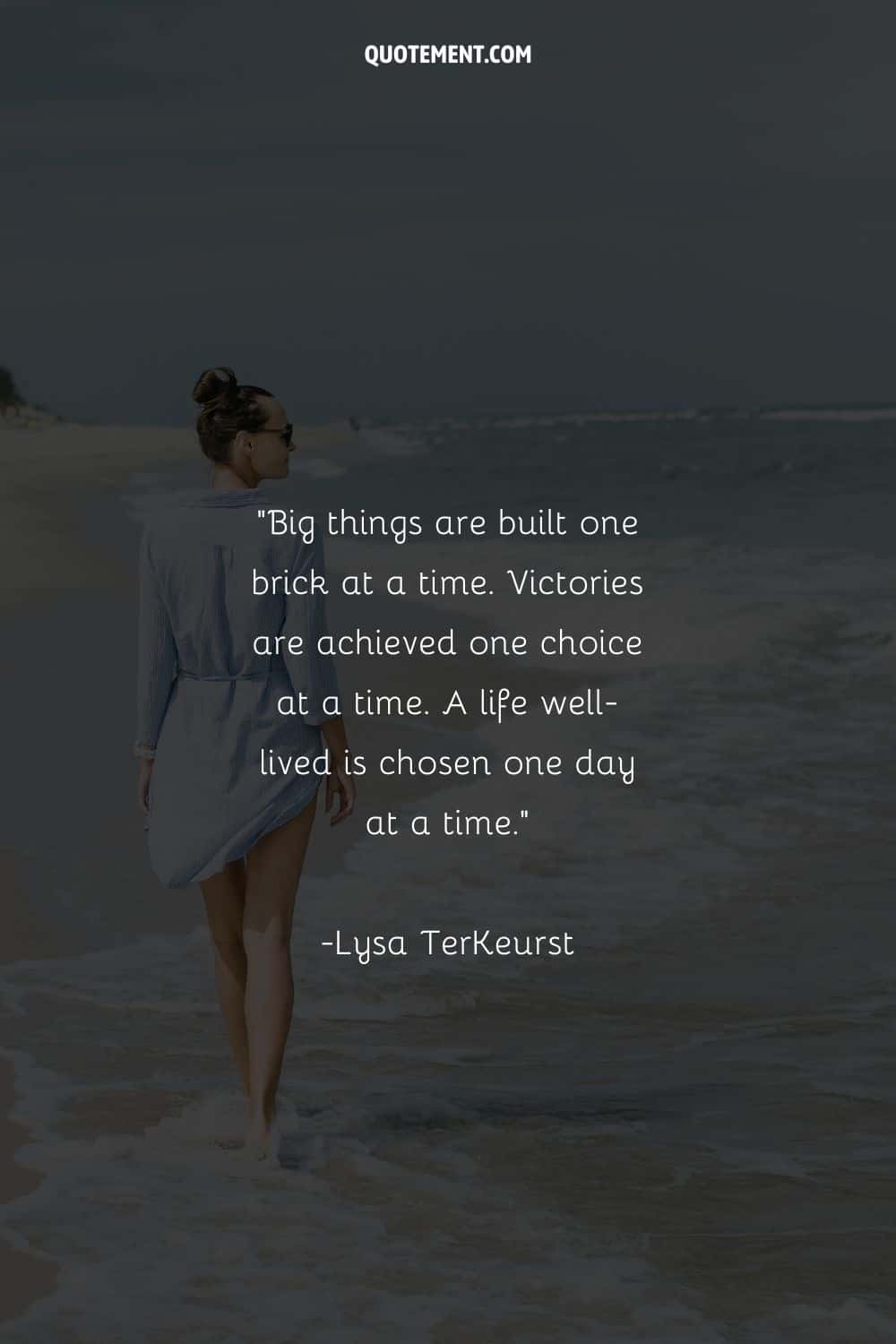 a girl walking on the beach representing the best one day at a time quote