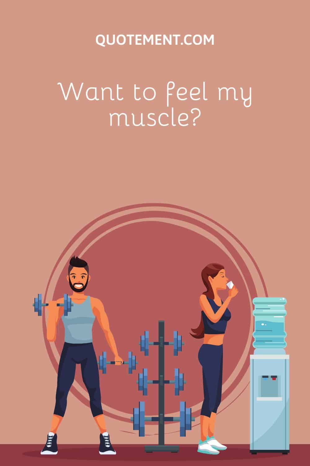a guy lifting weights and a girl drinking water at the gym