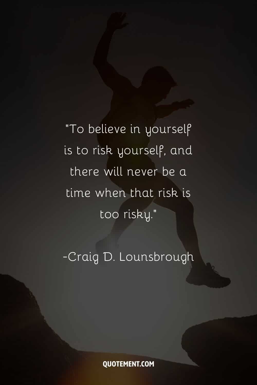 a jumping hiker representing the best taking risk quote
