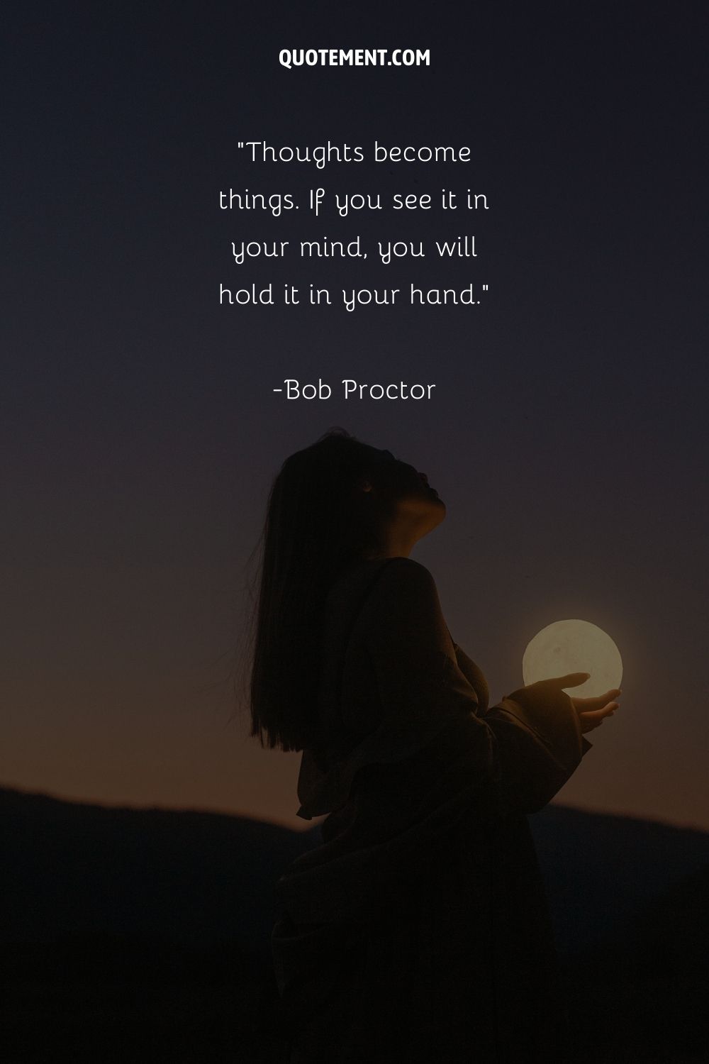a long-haired woman holding the moon in her hands