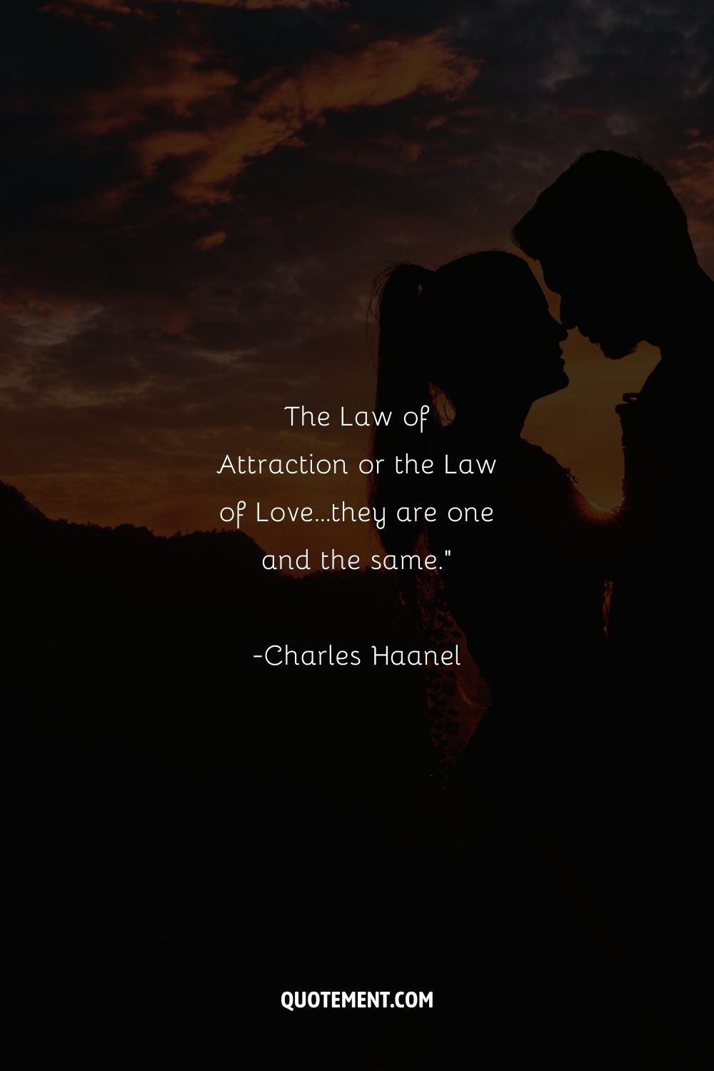 a love couple that's about to kiss representing love quote about attraction