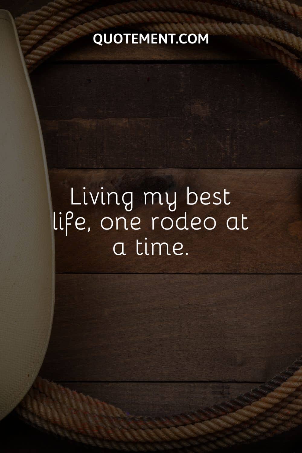 a rodeo rope on a wooden surface representing the coolest rodeo caption
