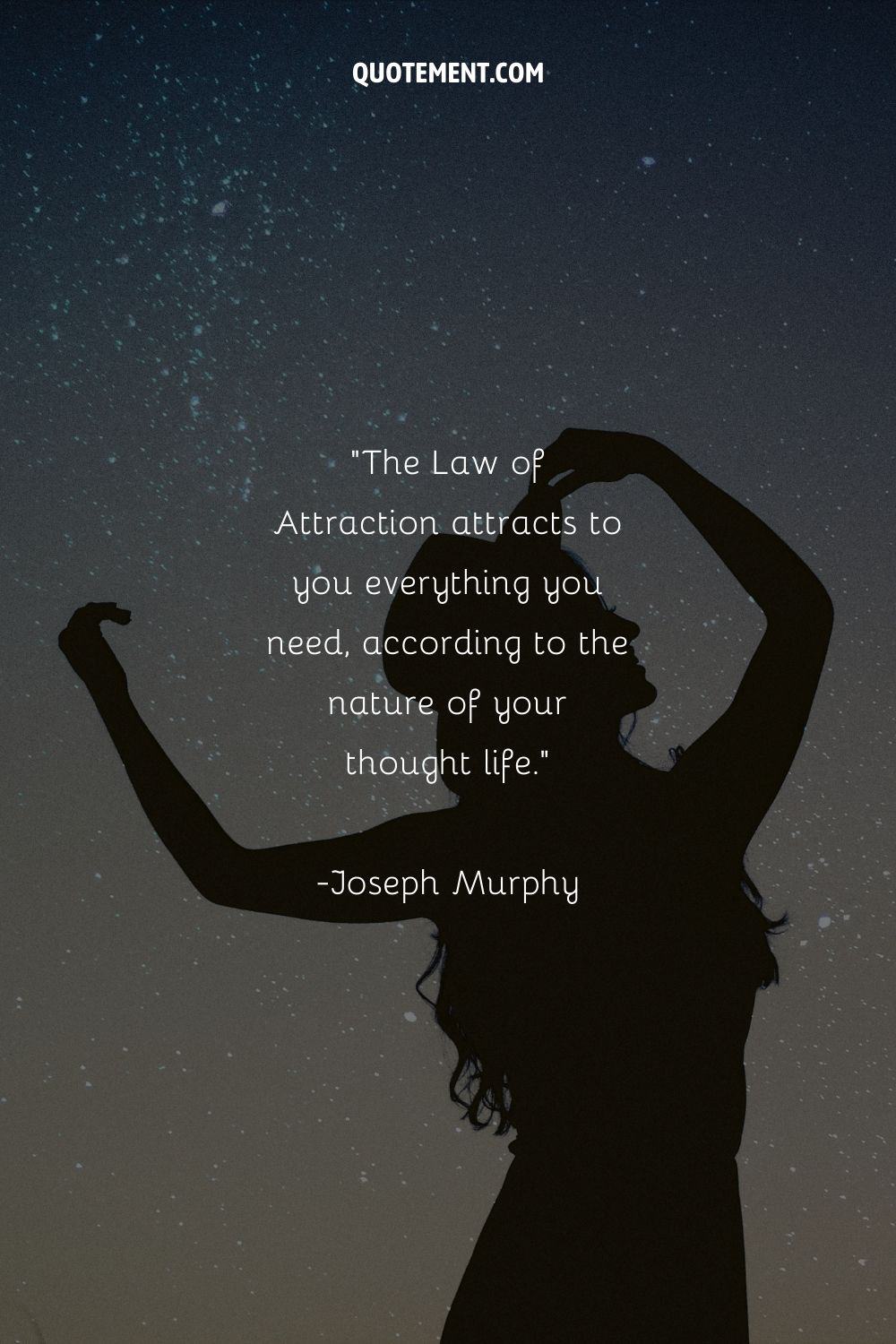 a shadow of a dancing girl holding her hat representing mastering law of attraction quote