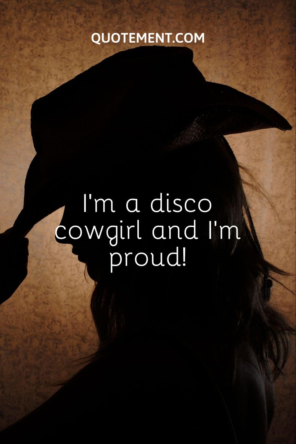 a side dark short of a girl holding her cowboy hat
