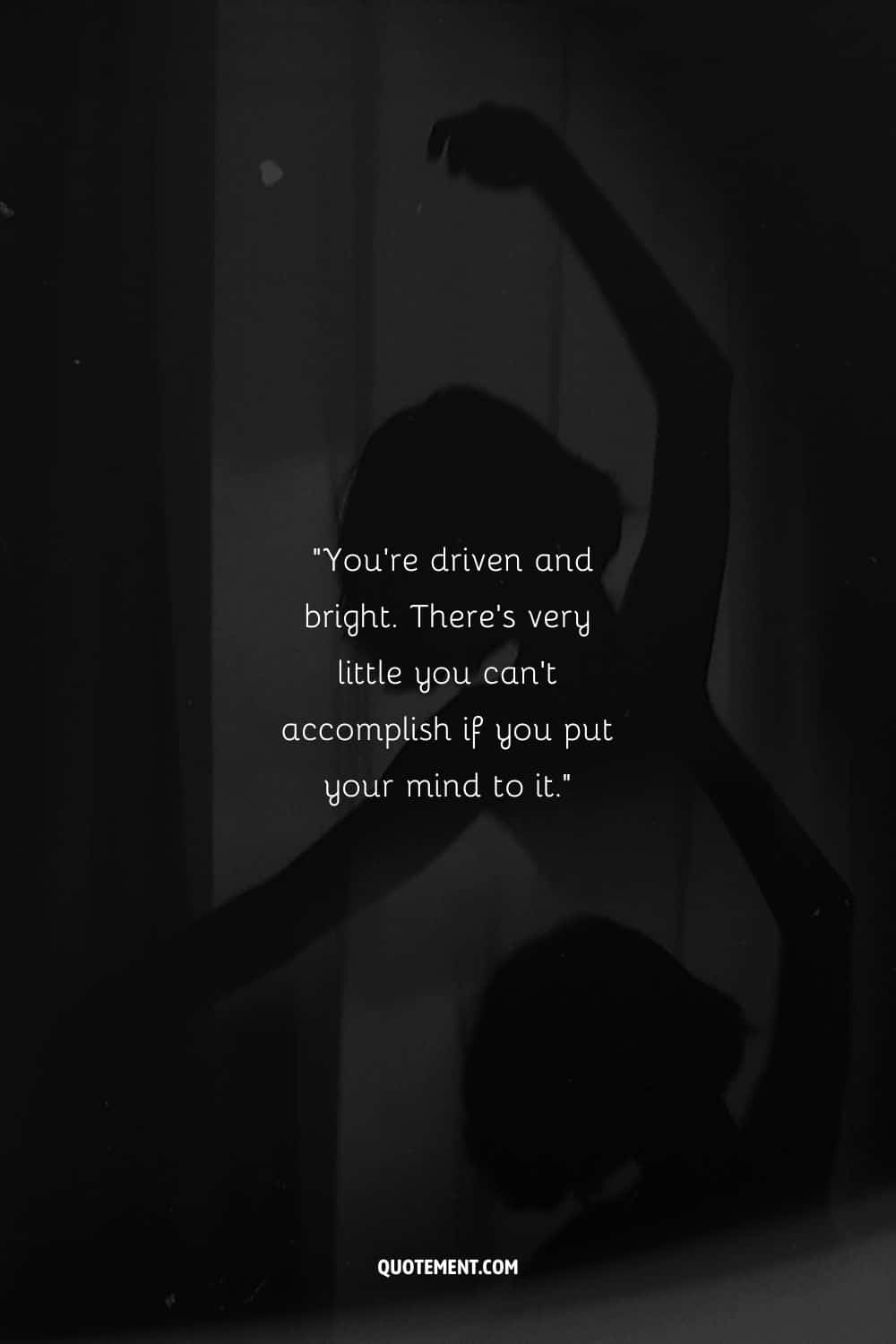 a silhouette of a girl with raised arms representing motivational words of encouragement