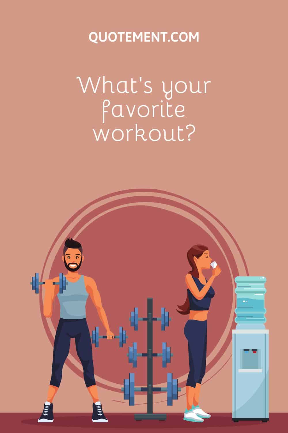 a smiling guy working out and a girl taking a pause to drink water