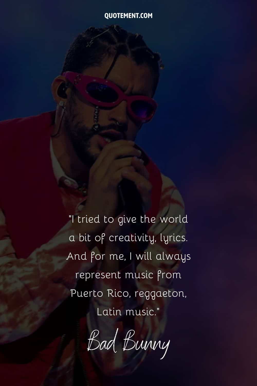 bad bunny holding a microphone