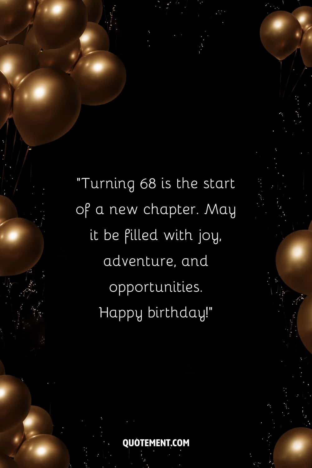 balloons on a black background representing an inspirational 68th birthday wish
