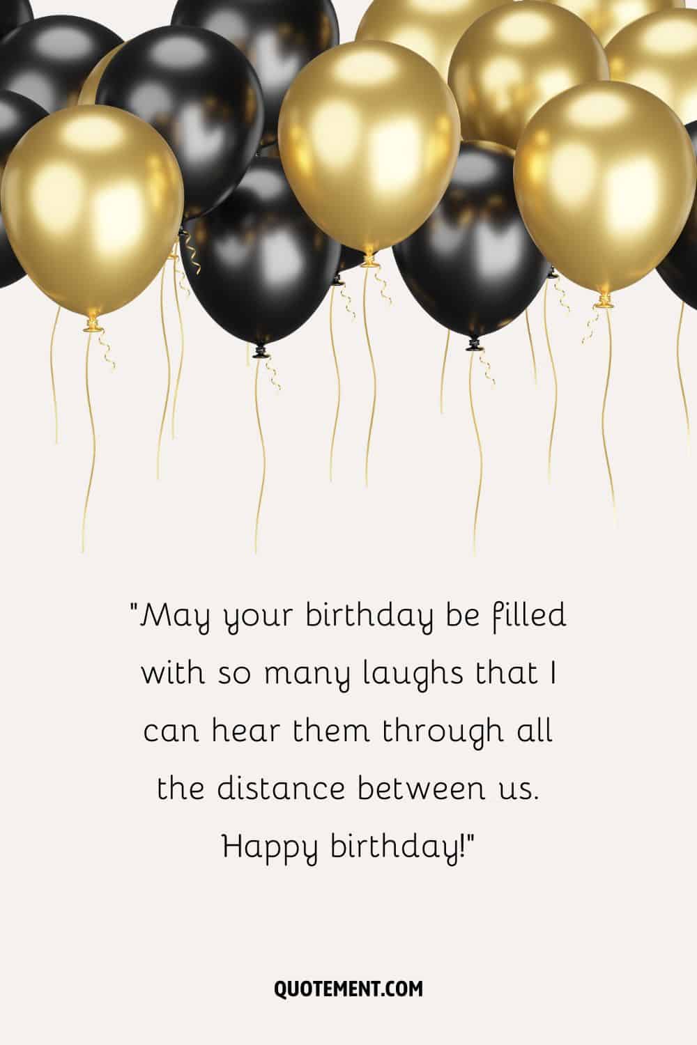 black and gold balloons representing a 68th birthday wish
