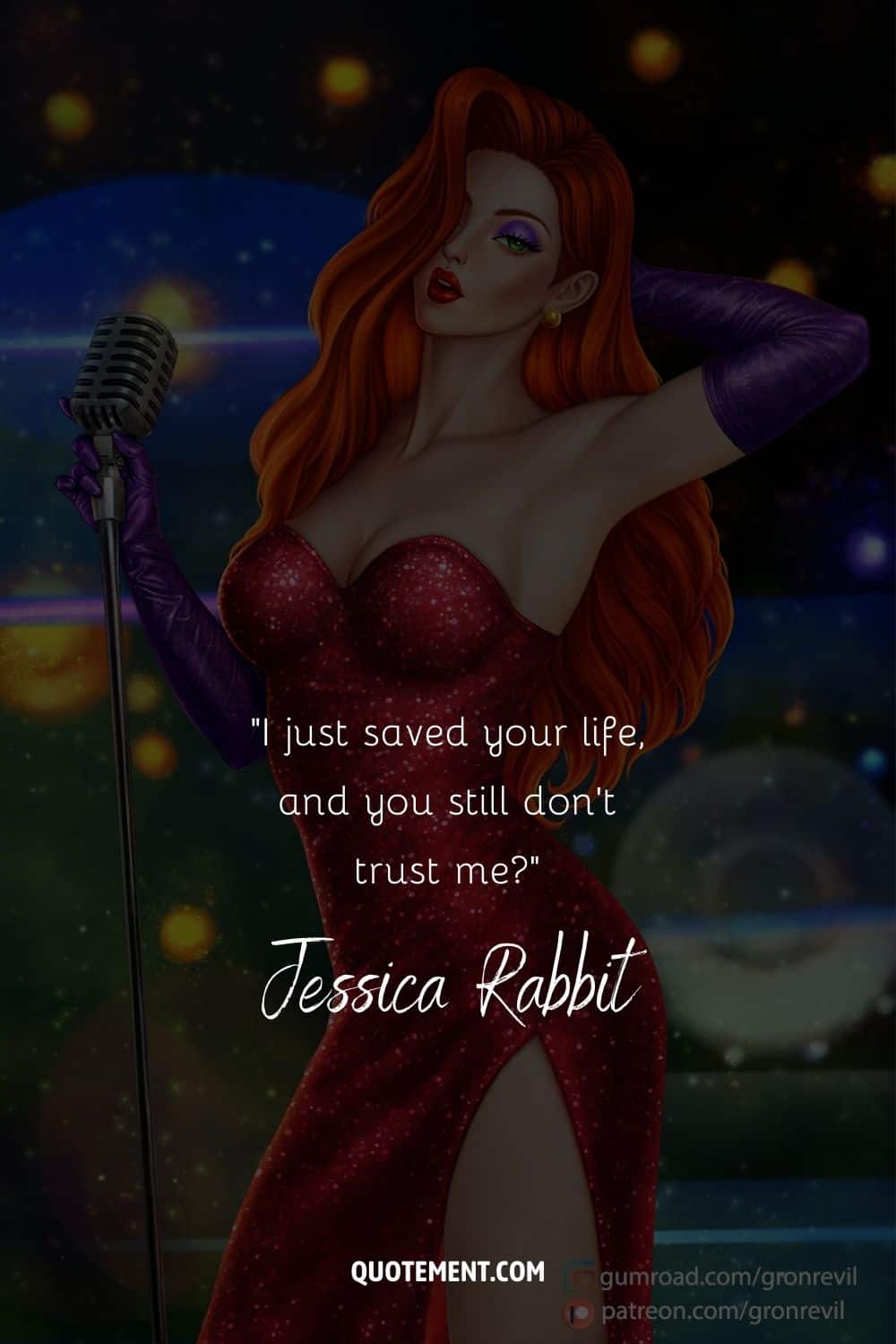 famous movie line by Jessica Rabbit represented by Jessica Rabbit illustration

