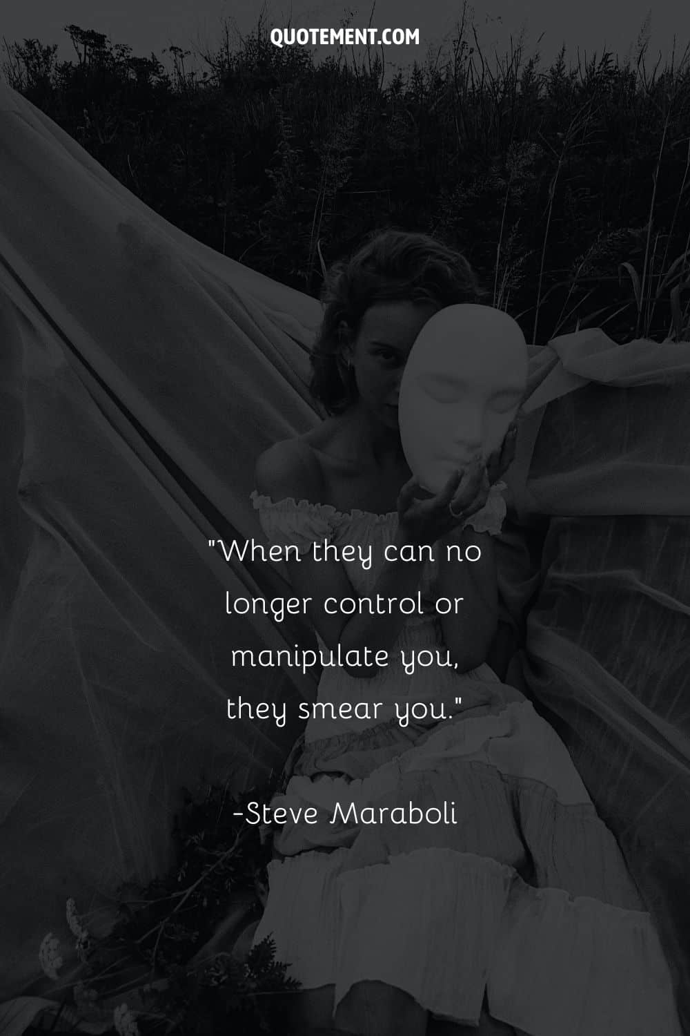 girl with a face mask image representing quote on manipulation