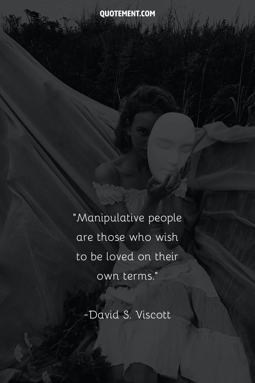 girl with a mask image representing manipulator quote