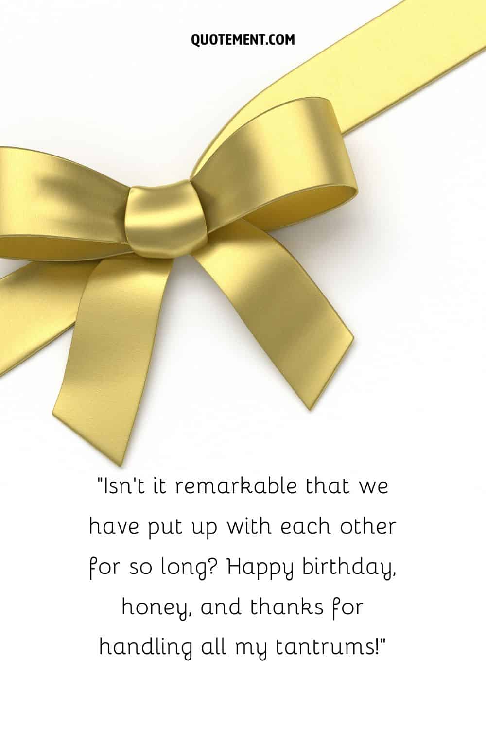 golden ribbon image representing a 68th birthday wish for a spouse
