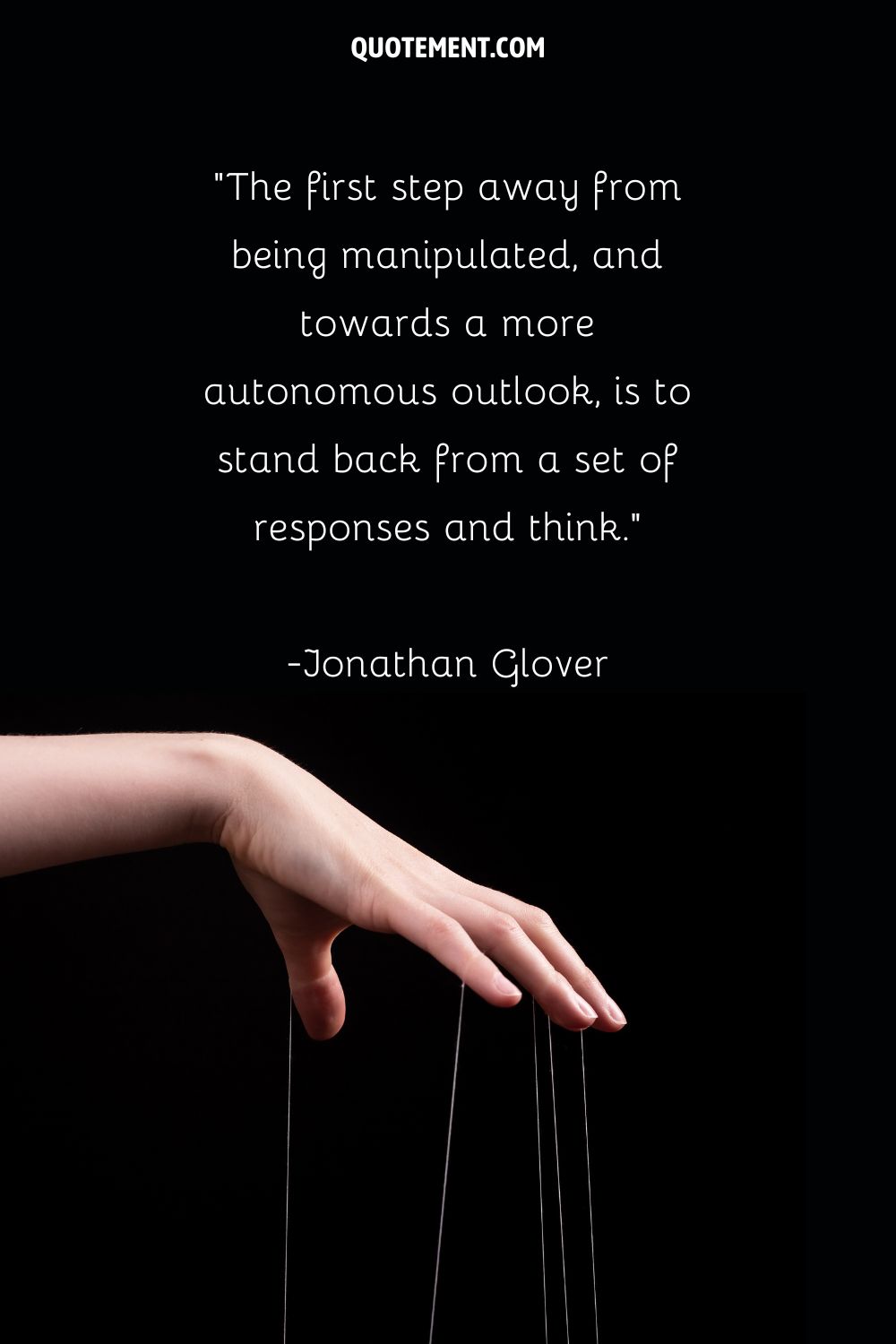 hand with strings image representing quote on avoiding being manipulated