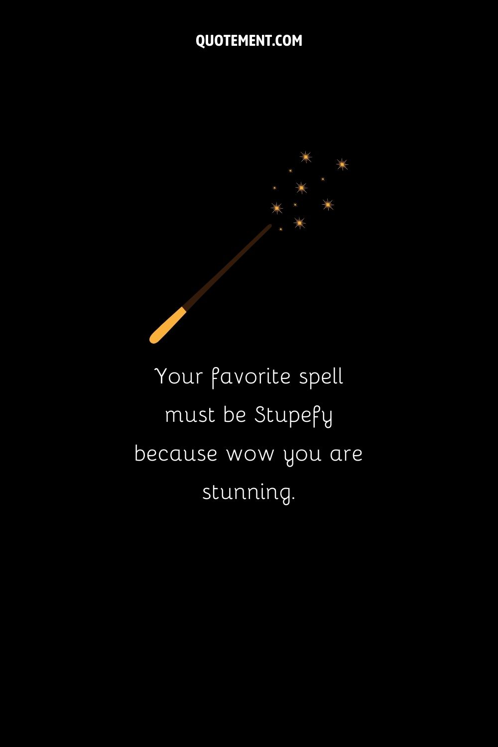 illustration of a magic wand representing spell pick up line
