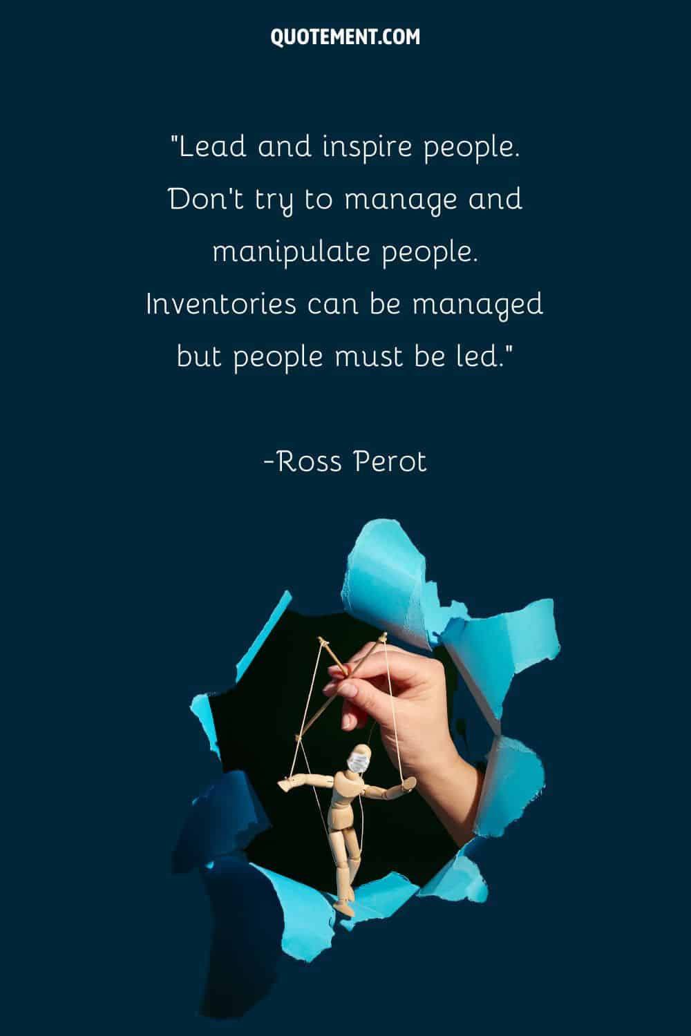 image of a marionette representing quote on leading and manipulation