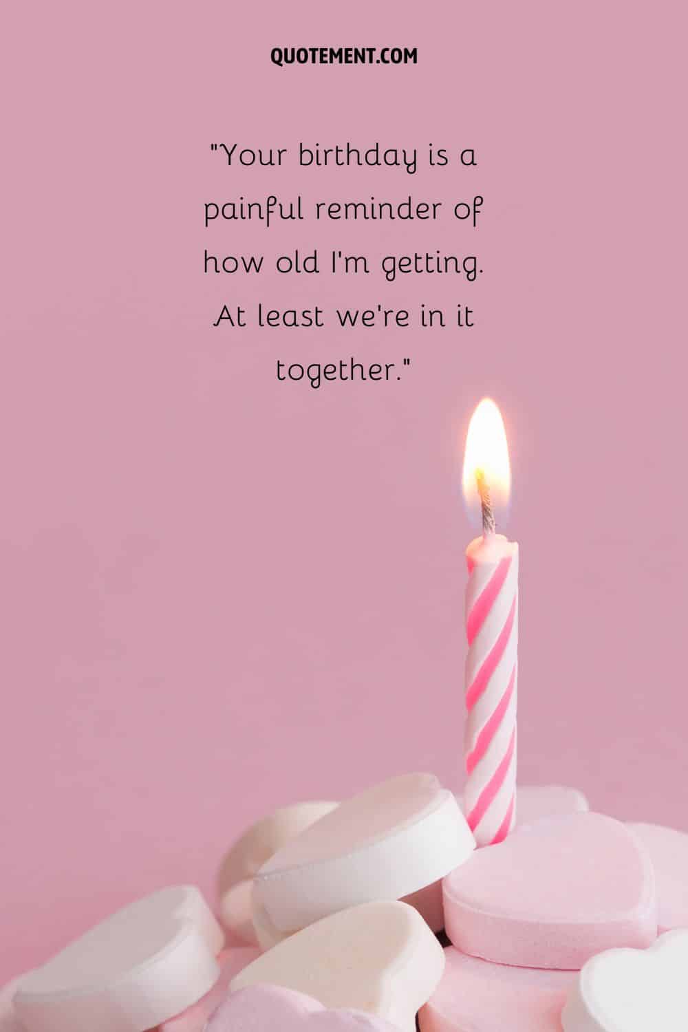 image of a small birthday candle representing a funny 66th birthday wish