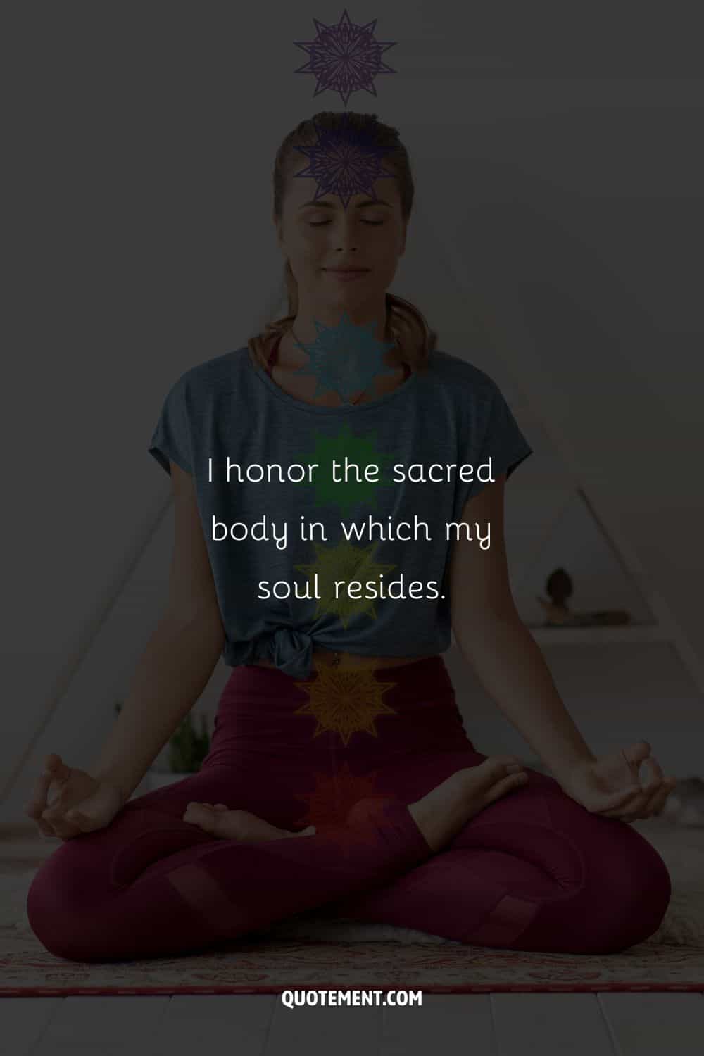 image of a young woman meditating representing sacral chakra healing affirmation
