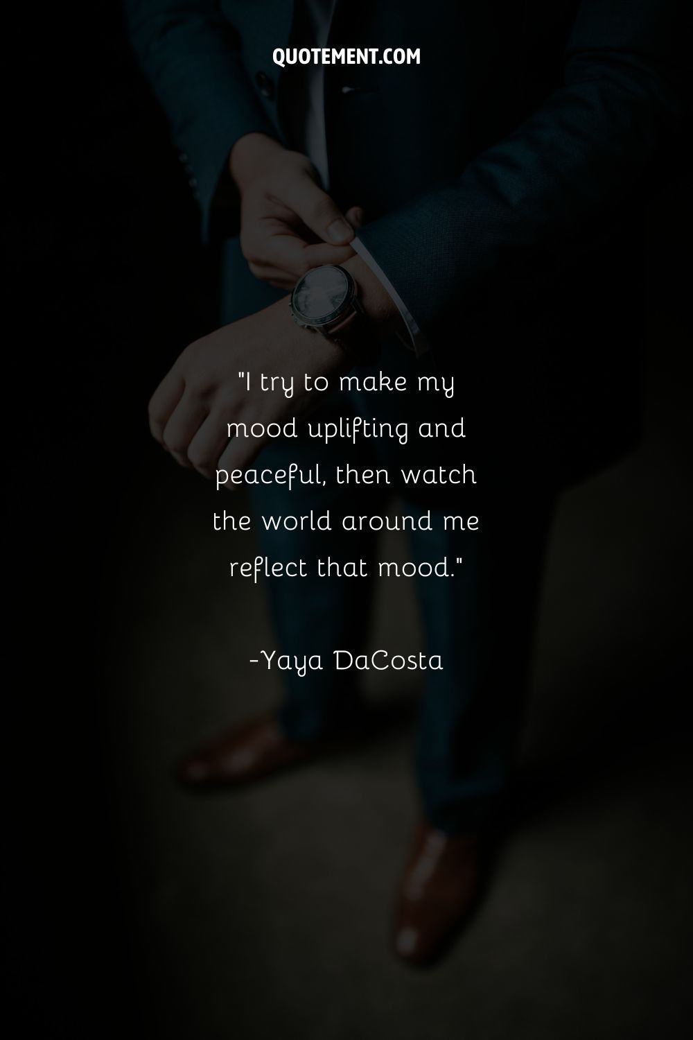 man with a watch representing quote on uplifting mood