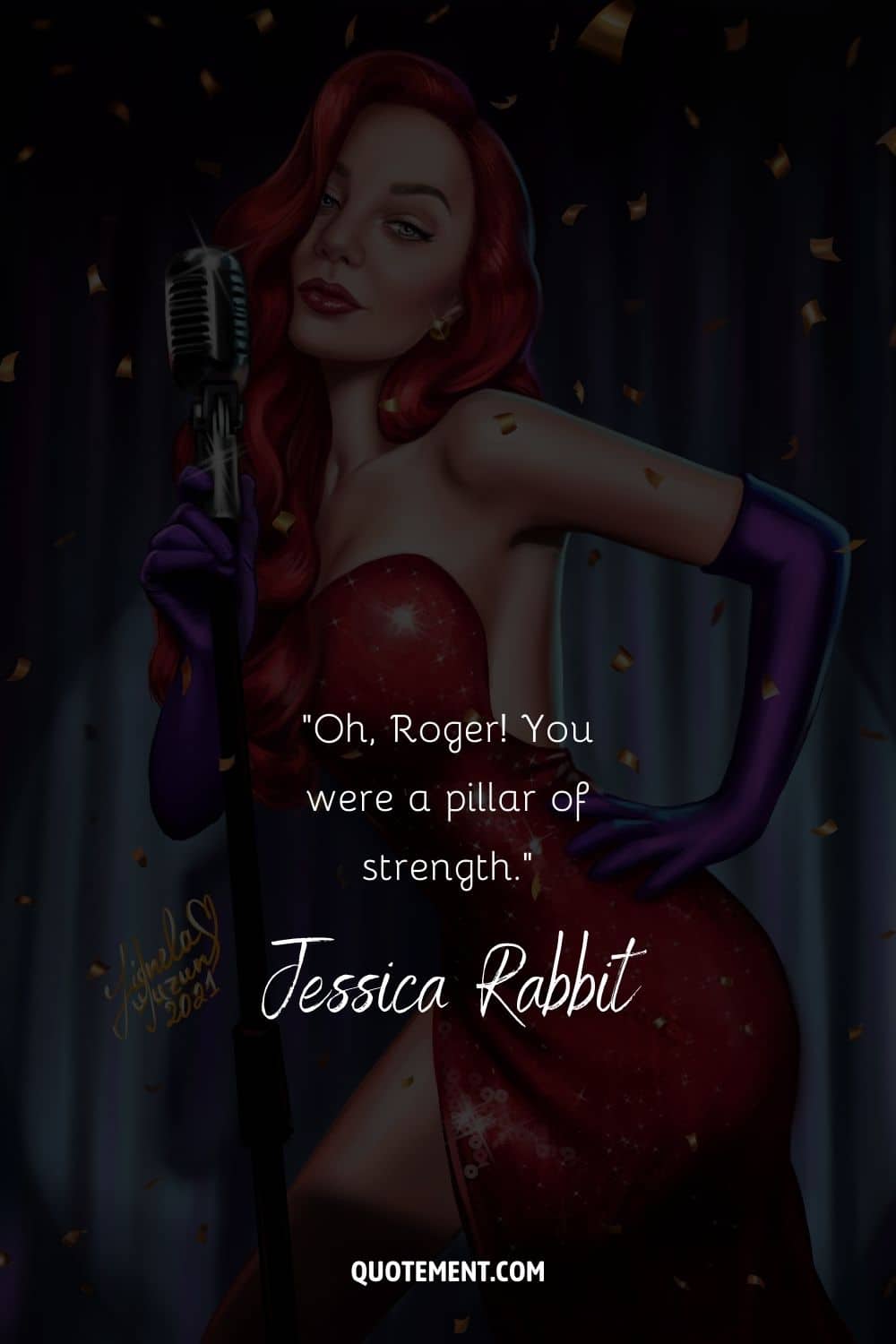 modern Jessica Rabbit illustration representing her famous quote about Roger

