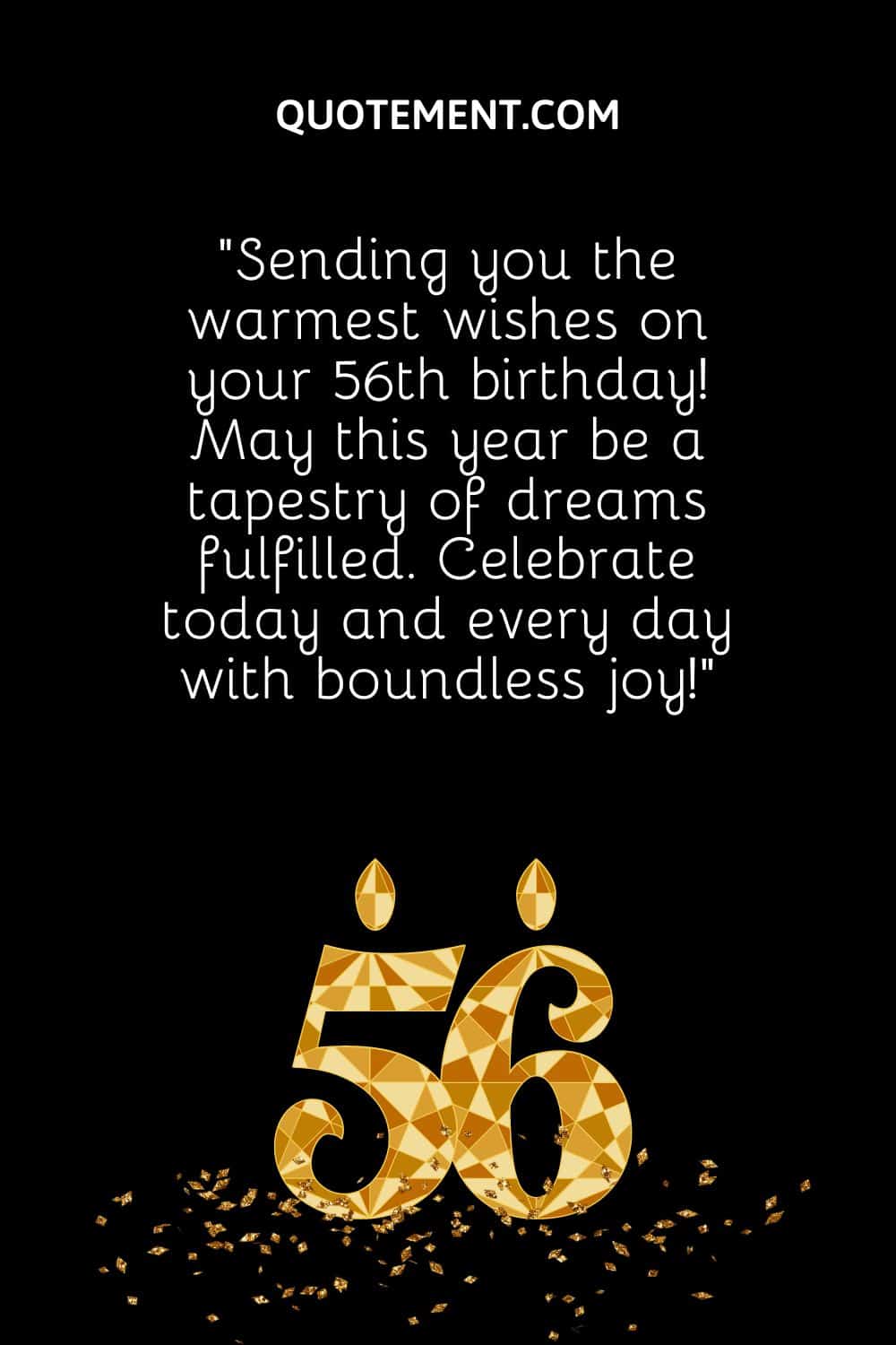 el número 56 un papelito de confeti que representa una bonita manera de decir feliz 56 cumpleaños