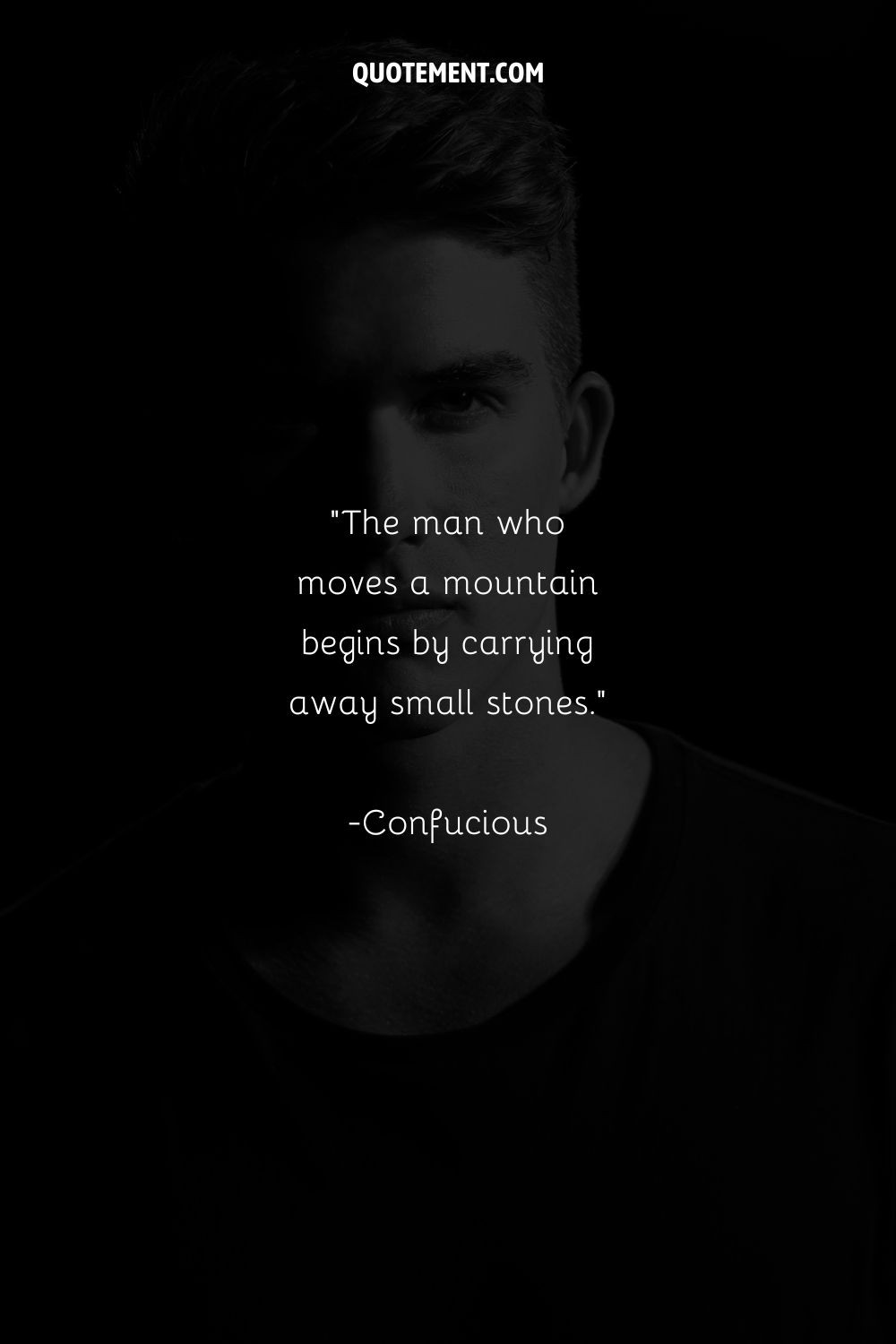 portrait of a young man representing a quote by Confucious