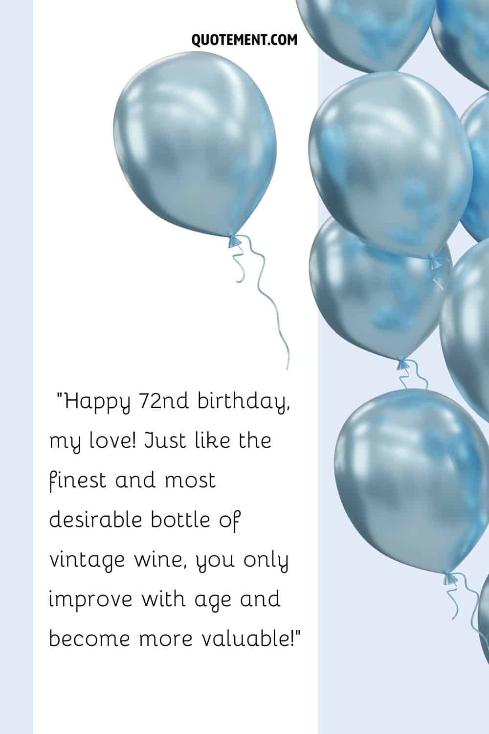 brillantes globos azules que representan un dulce deseo de cumpleaños para mi maridito