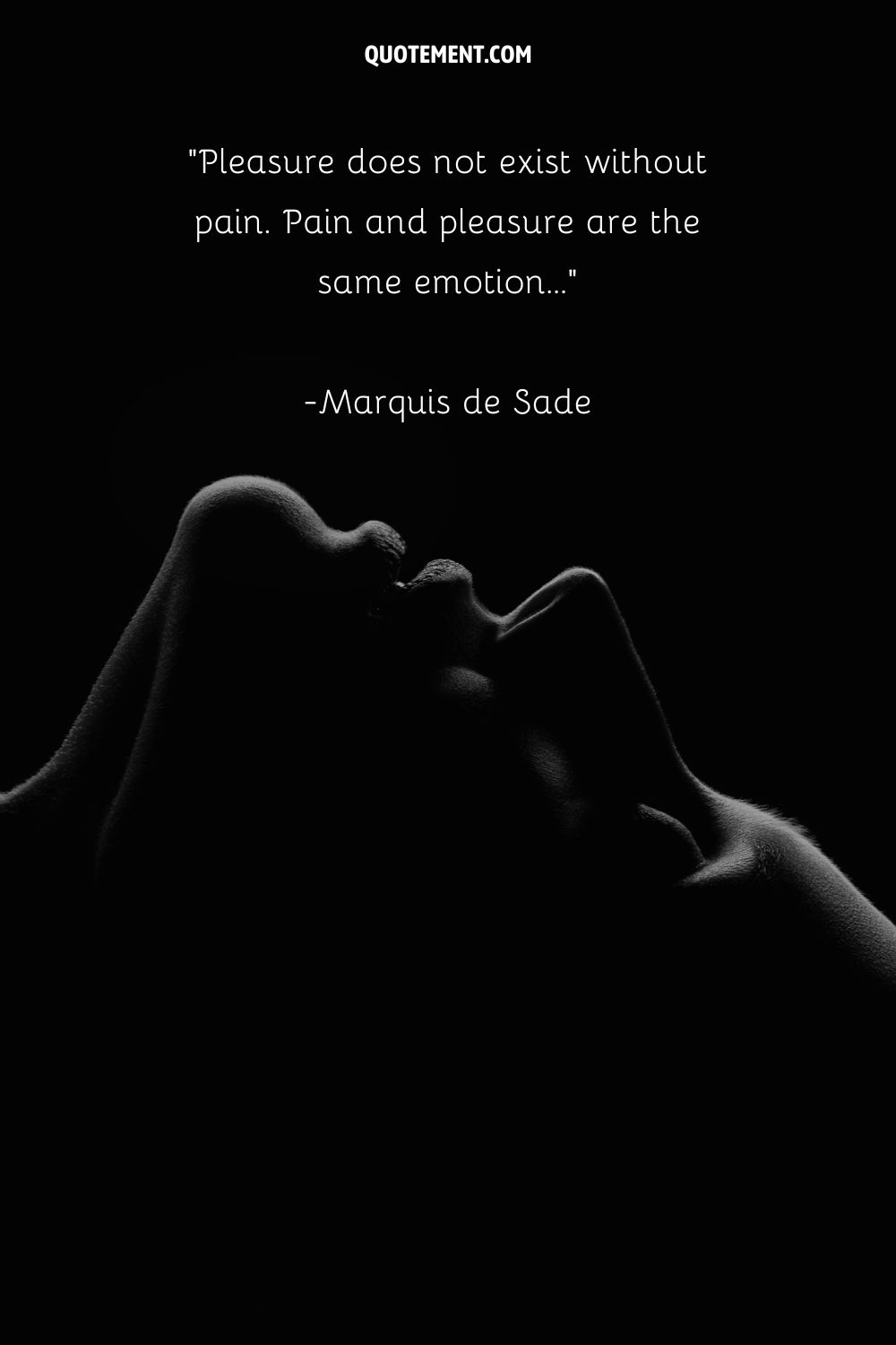 side portrait of a face with closed eyes representing a BDSM quote