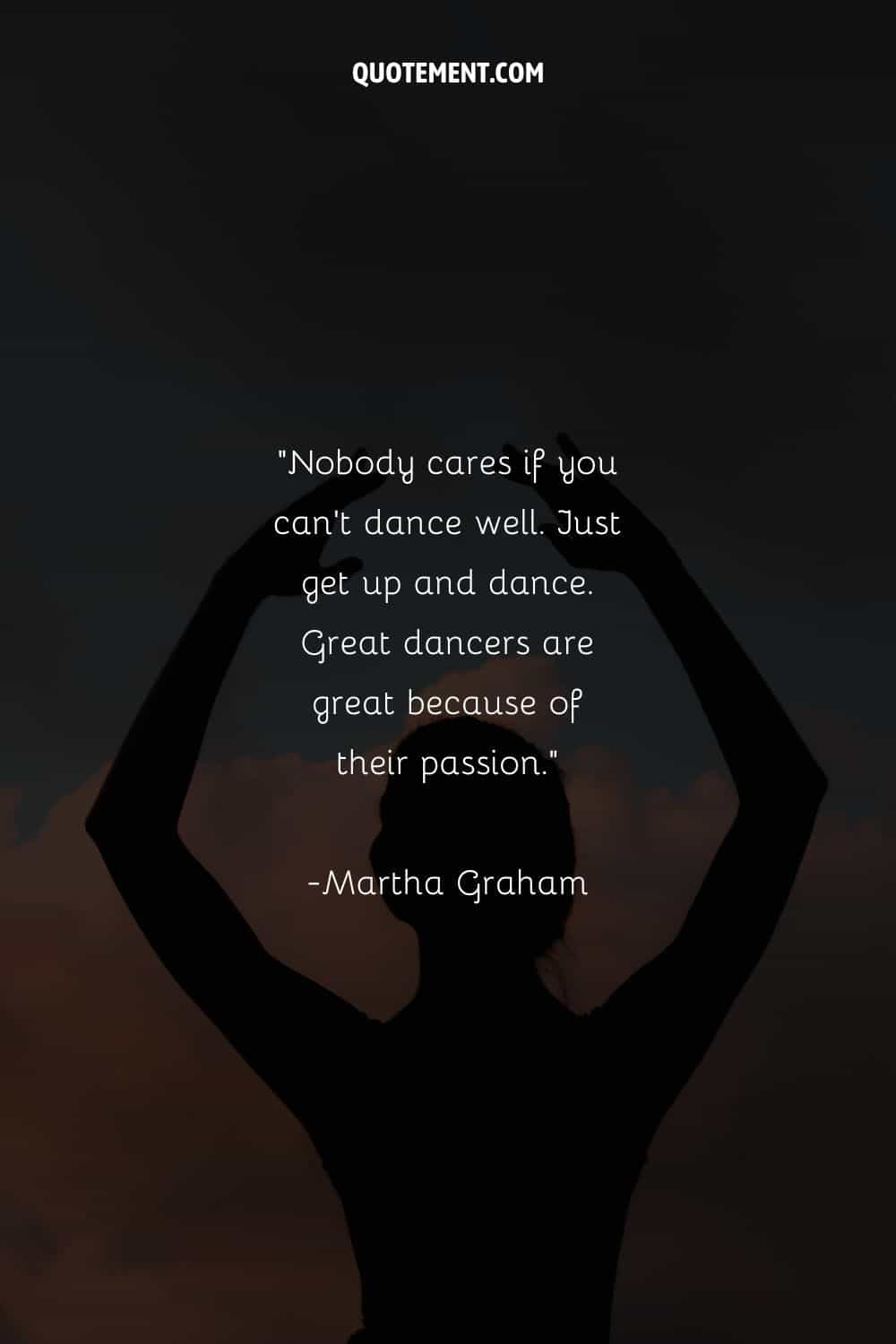 silhouette of a girl in the sunset representing love of dance quote