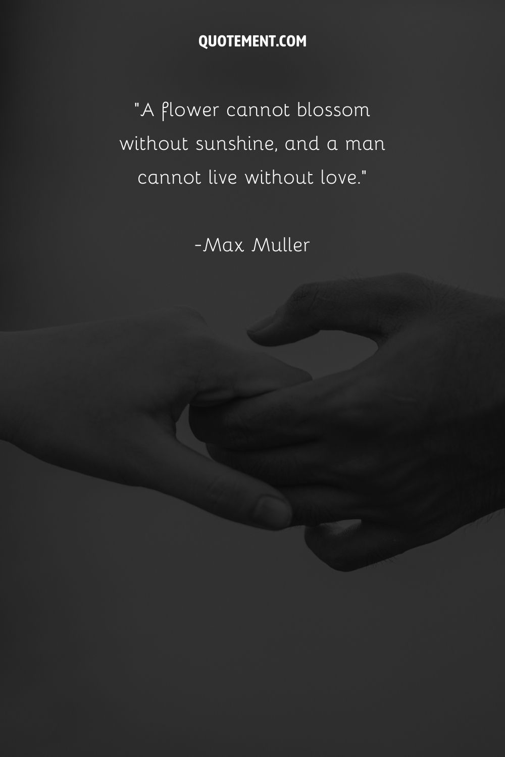 A timeless bond captured in clasped hands representing a quote about love
