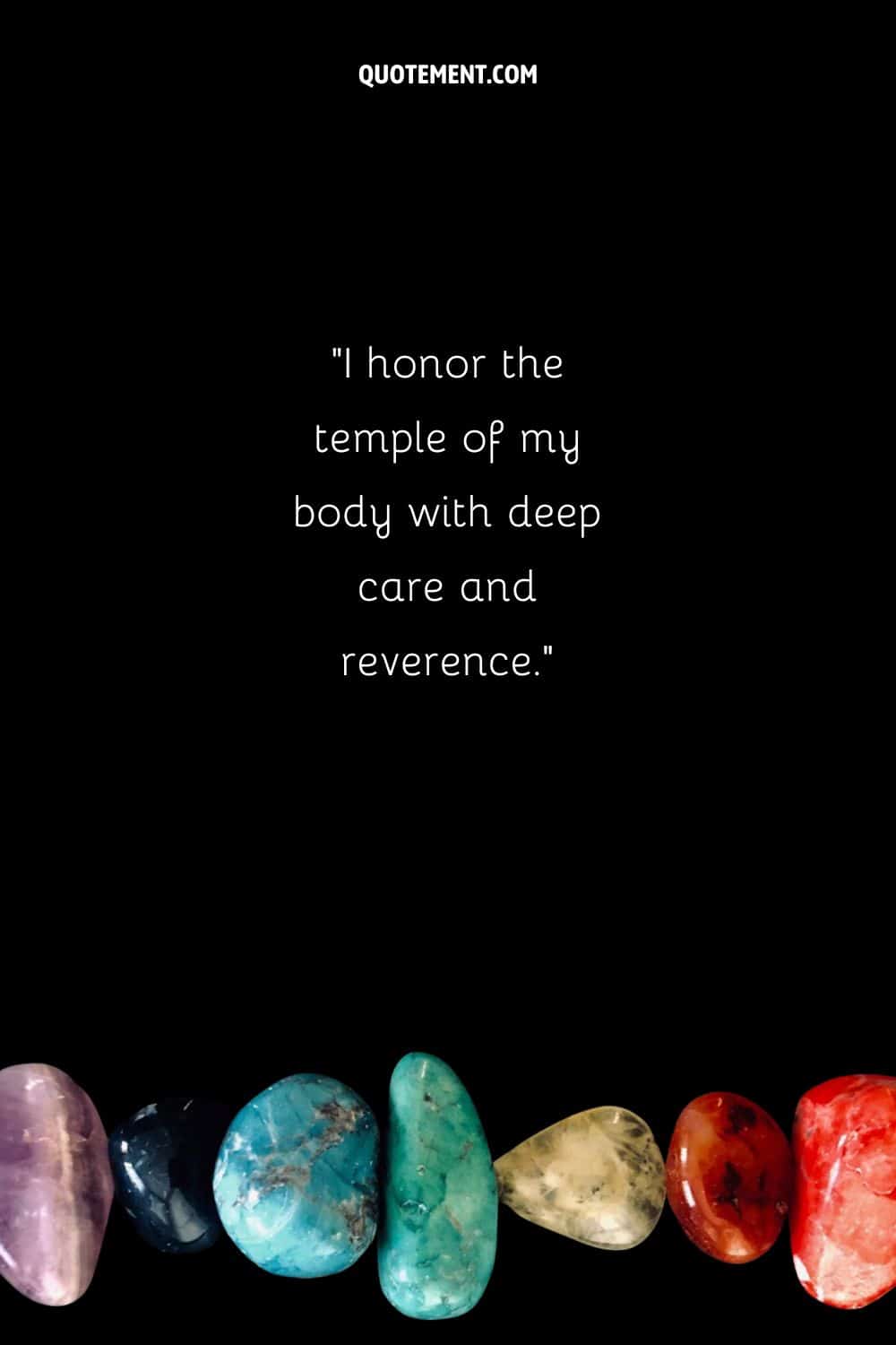 Affirmation for root chakra healing represented by the chakra stones under
