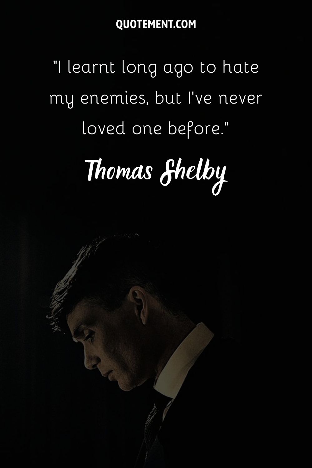 Cillian Murphy dons a contemplative look representing thomas shelby love quote
