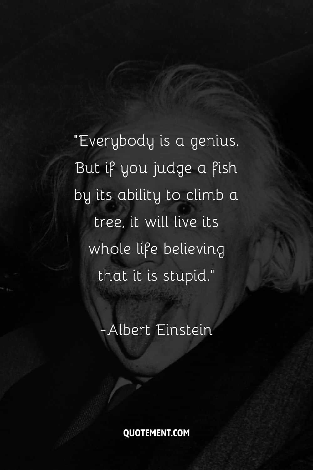 Everybody is a genius. But if you judge a fish by its ability to climb a tree, it will live its whole life believing that it is stupid.