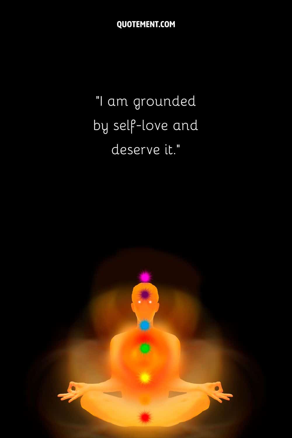 Illustration of chakra meditation representing a powerful affirmation for grounding
