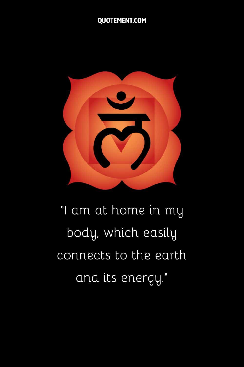 Ilustración del símbolo del chakra raíz que representa una afirmación para reconectar con la Tierra