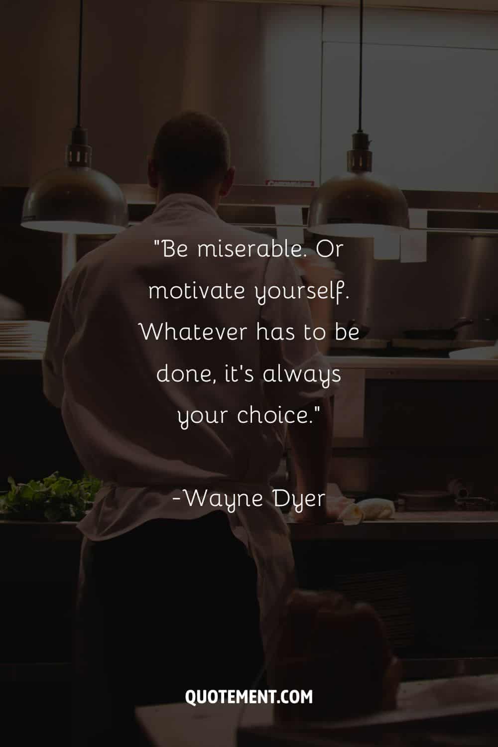 Image of a chef preparing food representing an inspirational quote for employees.
