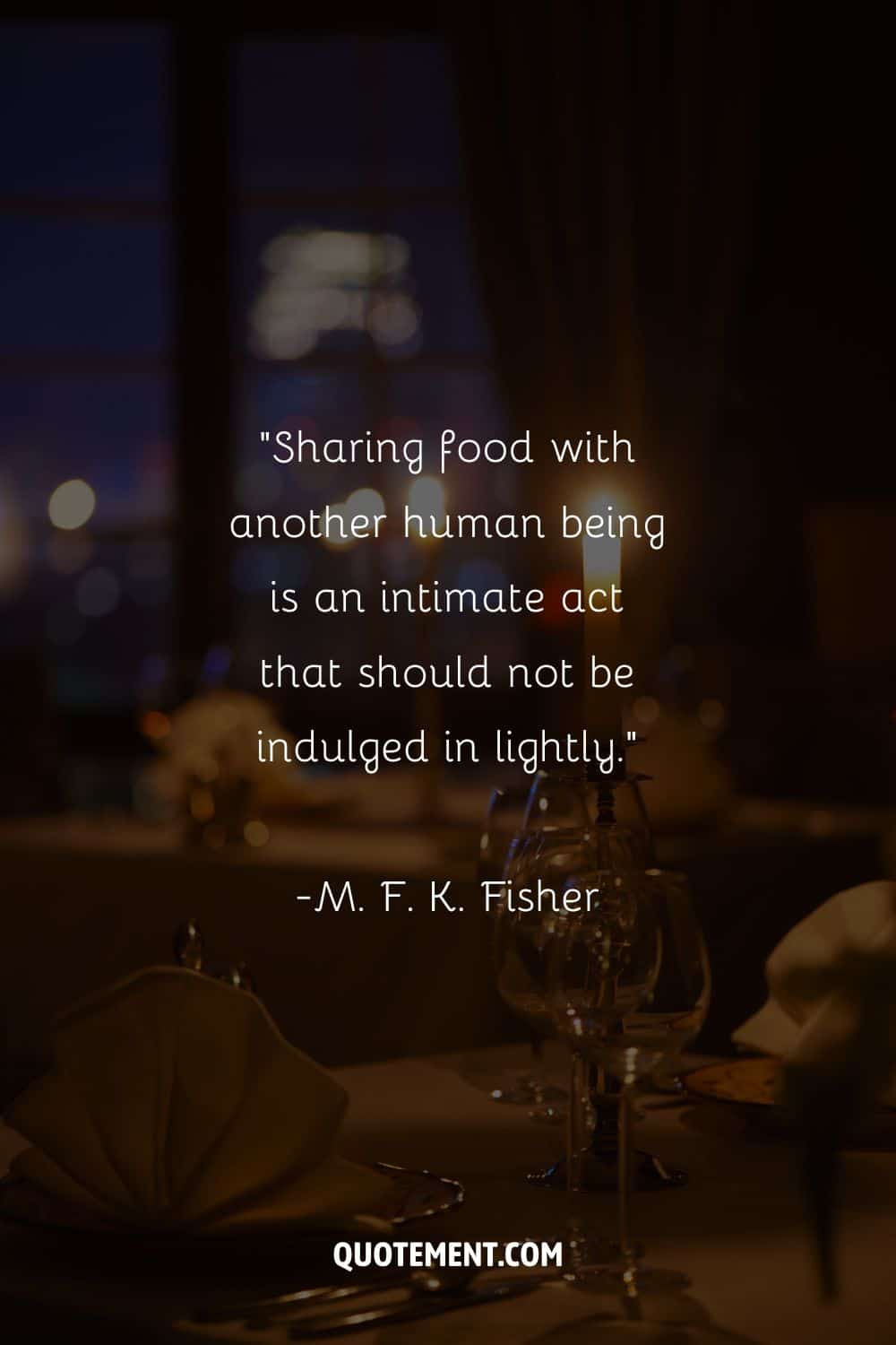 Image of a dinner table representing a food-related quote.