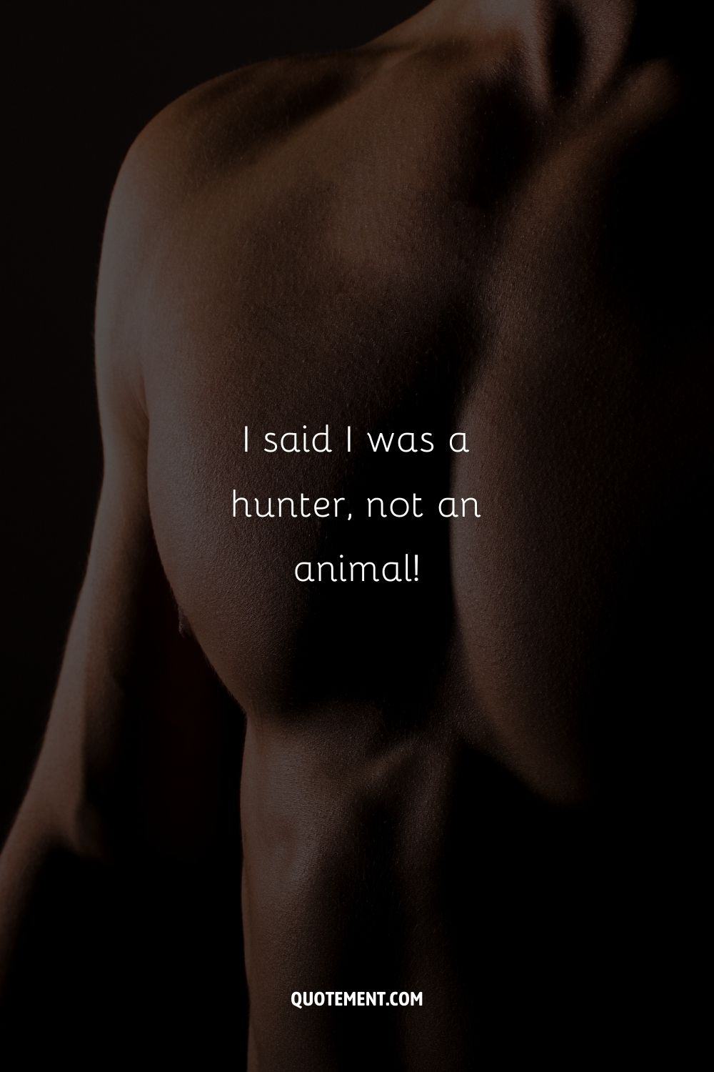 Image of a fit man's chest and shoulder representing a hot Instagram caption.