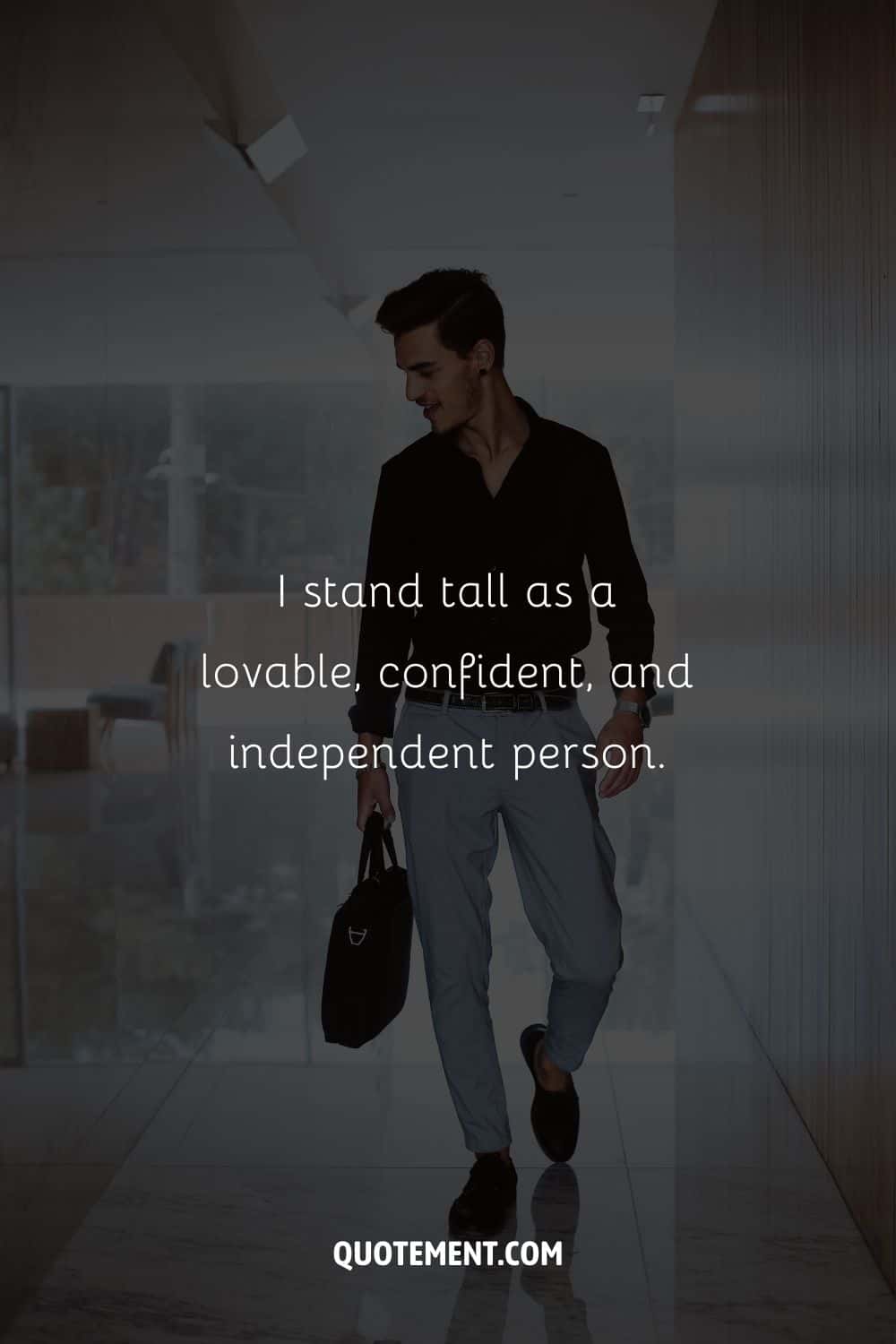 Image of a formal-clothed man representing an affirmation for confidence.