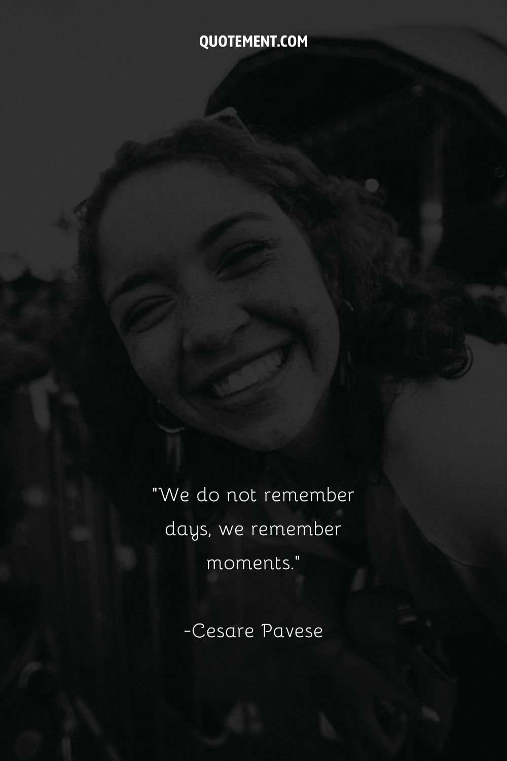 Image of a happy girl representing a quote about moments we remember
