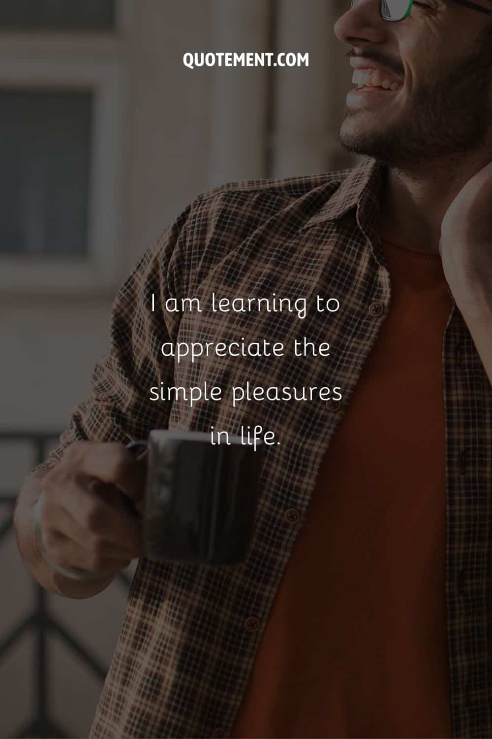 Image of a man holding a cup representing an affirmation for Wednesday.